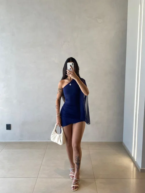 Vestido Ayla Azul Marinho